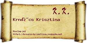 Krnács Krisztina névjegykártya
