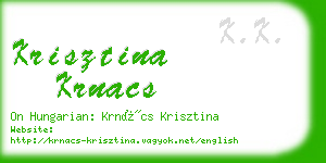 krisztina krnacs business card